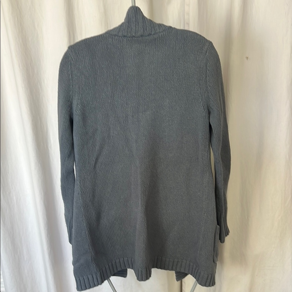 Caslon Gray and Blue Cardigan Sweater military style - Picture 2 of 8